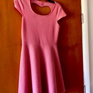 Pink mini dress with backless heart cut out
